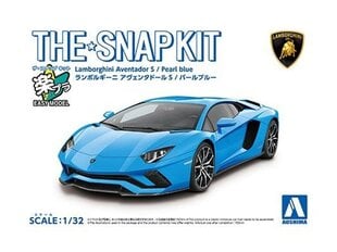Сборная пластиковая модель Aoshima - The Snap Kit Lamborghini Aventador S / Pearl Blue, 1/32, 06349 цена и информация | Конструкторы и кубики | 220.lv