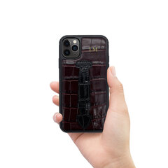 ZILLIONAIRE iPhone 11 Pro Max (6,5″) Croco Finger ādas apvalks – Burgundy cena un informācija | Telefonu vāciņi, maciņi | 220.lv