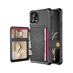 Wallet apvalks priekš iPhone 11 Pro Max (6,5″) – Melns cena un informācija | Telefonu vāciņi, maciņi | 220.lv