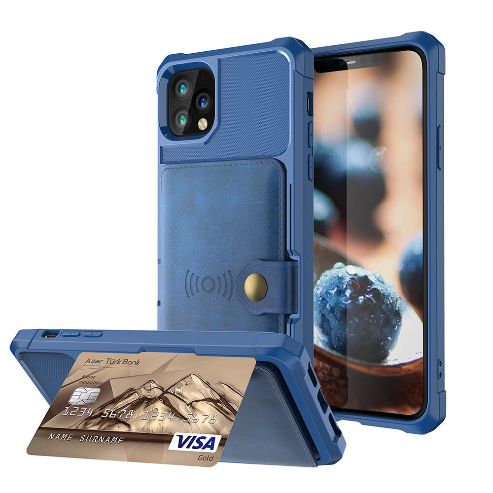 Wallet apvalks priekš iPhone 11 Pro (5,8″) – Zils cena un informācija | Telefonu vāciņi, maciņi | 220.lv