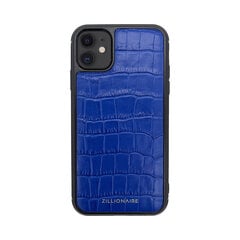 ZILLIONAIRE iPhone 11 (6,1″) Croco Matte ādas apvalks – Zils cena un informācija | Telefonu vāciņi, maciņi | 220.lv