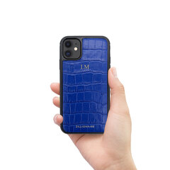 ZILLIONAIRE iPhone 11 (6,1″) Croco Matte ādas apvalks – Zils цена и информация | Чехлы для телефонов | 220.lv