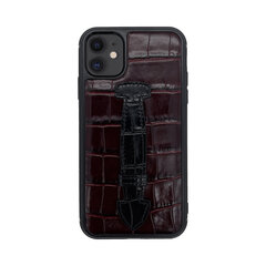 ZILLIONAIRE iPhone 11 (6,1″) Croco Finger ādas apvalks – Burgundy cena un informācija | Telefonu vāciņi, maciņi | 220.lv