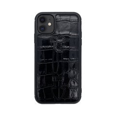 ZILLIONAIRE iPhone 11 (6,1″) Croco Finger ādas apvalks – Melns cena un informācija | Telefonu vāciņi, maciņi | 220.lv
