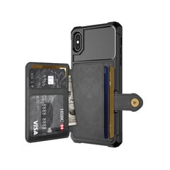 Wallet apvalks priekš iPhone Xs Max (6,5″) – Melns cena un informācija | Telefonu vāciņi, maciņi | 220.lv
