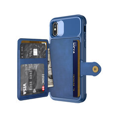 Wallet apvalks priekš iPhone X/Xs (5,8″) – Zils цена и информация | Чехлы для телефонов | 220.lv