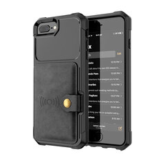 Wallet apvalks priekš iPhone 7/8 Plus (5,5″) – Melns cena un informācija | Telefonu vāciņi, maciņi | 220.lv