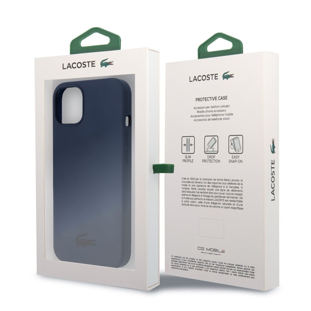 Lacoste Liquid Silicone Glossy Printing Logo Case for iPhone 13 Navy cena un informācija | Telefonu vāciņi, maciņi | 220.lv