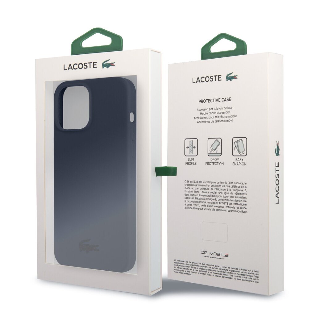 Lacoste Liquid Silicone Glossy Printing Logo Case for iPhone 13 Pro Navy цена и информация | Telefonu vāciņi, maciņi | 220.lv