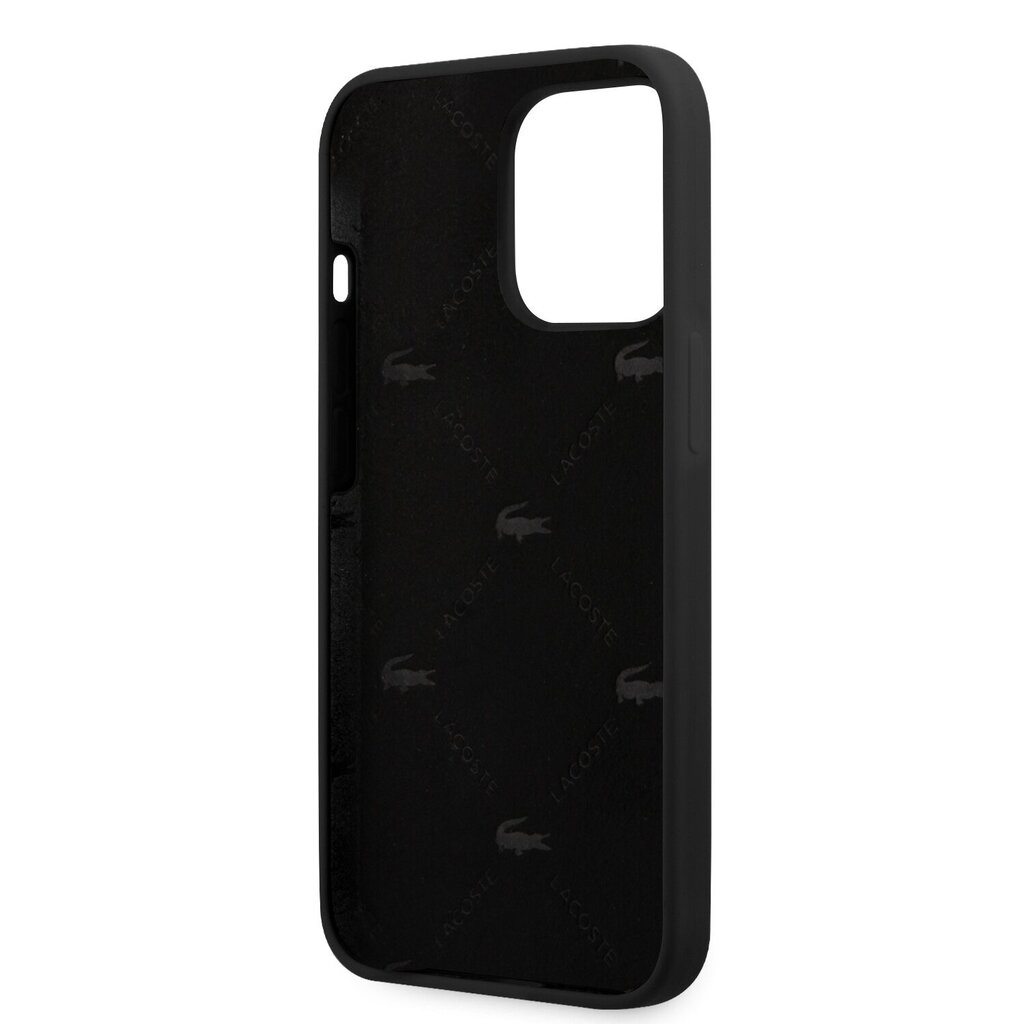 Lacoste Liquid Silicone Glossy Printing Logo Case for iPhone 13 Pro Max Black cena un informācija | Telefonu vāciņi, maciņi | 220.lv