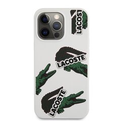 Lacoste Liquid Silicone Allover Pattern Case for iPhone 13 Pro White cena un informācija | Telefonu vāciņi, maciņi | 220.lv