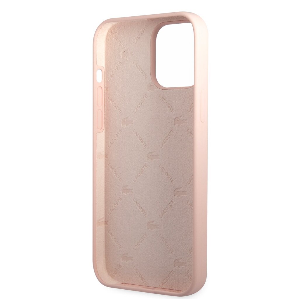 Lacoste Liquid Silicone Glossy Printing Logo Case for iPhone 13 Pro Pink cena un informācija | Telefonu vāciņi, maciņi | 220.lv