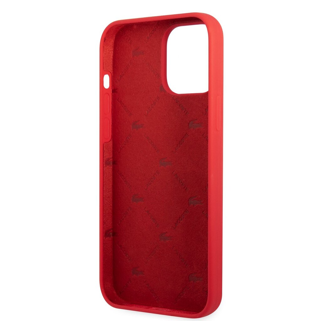 Lacoste Liquid Silicone Glossy Printing Logo Case for iPhone 13 Pro Red цена и информация | Telefonu vāciņi, maciņi | 220.lv