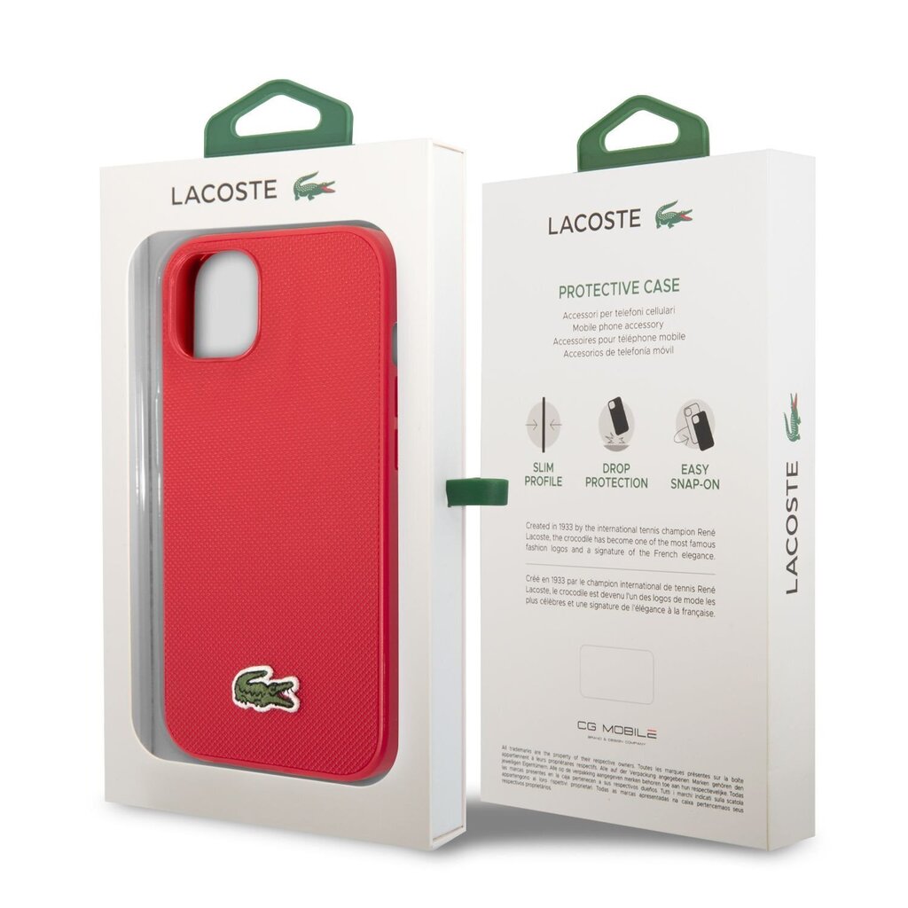 Lacoste Iconic Petit Pique Logo Case for iPhone 14 Plus Red cena un informācija | Telefonu vāciņi, maciņi | 220.lv