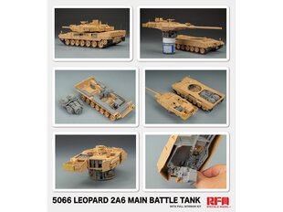 Rye Field Model - Leopard 2A6 with Full Interior, 1/35, RFM-5066 цена и информация | Kонструкторы | 220.lv