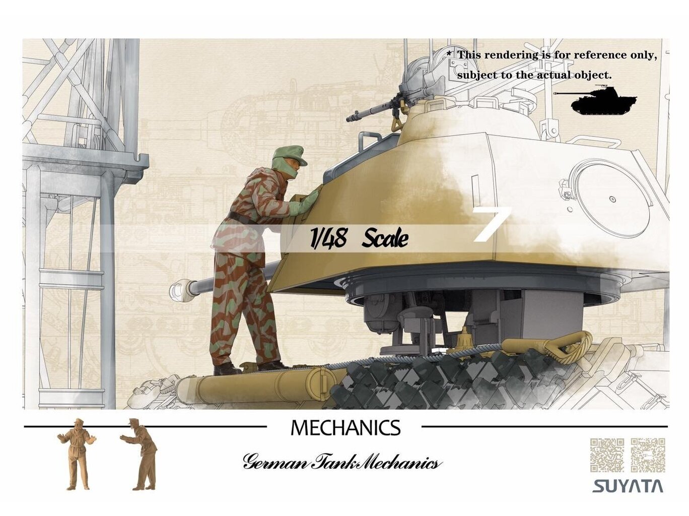 Suyata - Panther A + 16T Strabokran w\ maintenance diorama + display base, 1/48, NO001 cena un informācija | Konstruktori | 220.lv