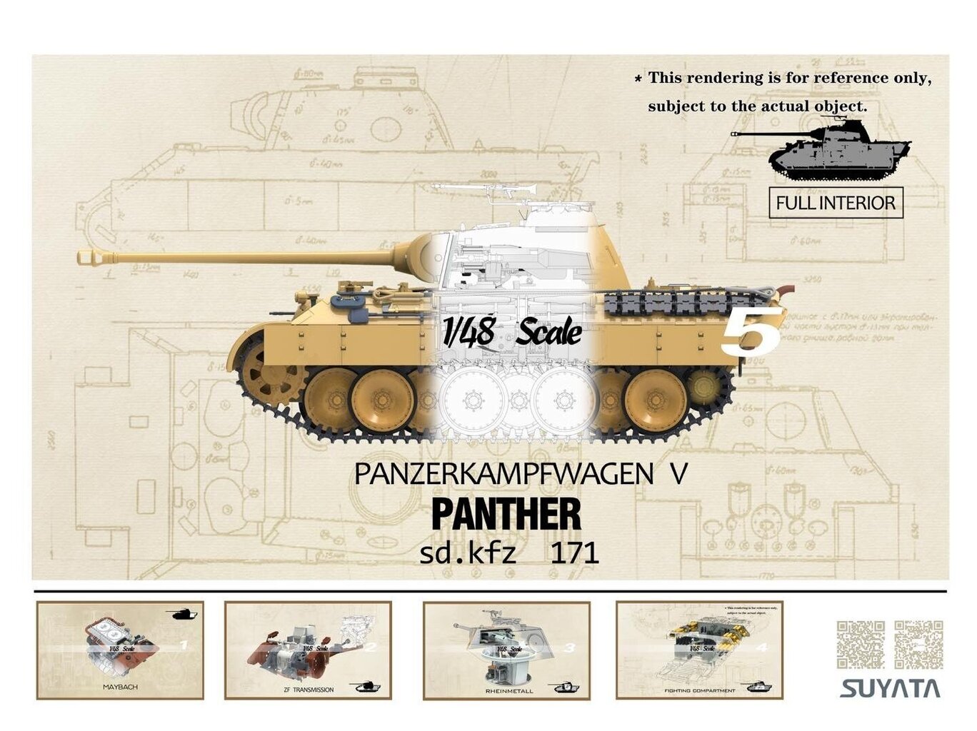 Suyata - Panther A + 16T Strabokran w\ maintenance diorama + display base, 1/48, NO001 cena un informācija | Konstruktori | 220.lv