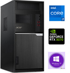 ACER Veriton i7-11700 16GB 1TB SSD 1TB HDD RTX 3070 8GB Windows 10 Stacionārais dators cena un informācija | Stacionārie datori | 220.lv