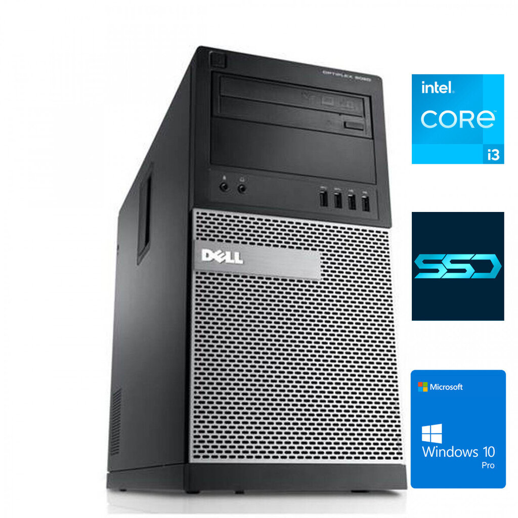 Dell 7020 MT i3-4130 16GB 120GB SSD Windows 10 Professional Stacionārais dators cena un informācija | Stacionārie datori | 220.lv