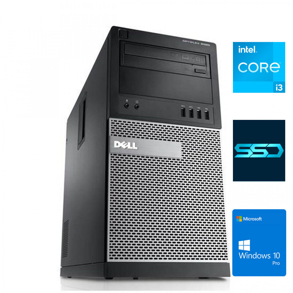 Dell 7020 MT i3-4130 4GB 120GB SSD Windows 10 Professional Stacionārais dators cena un informācija | Stacionārie datori | 220.lv