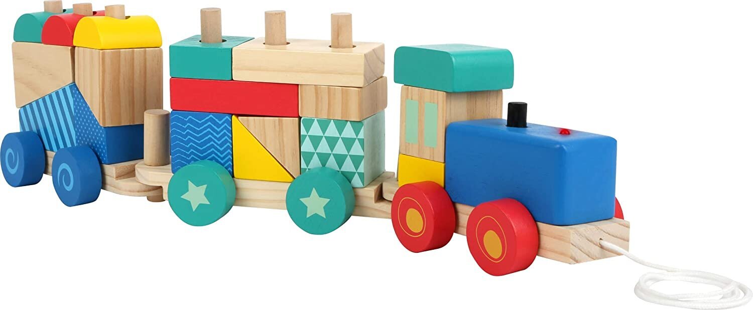 Koka rotaļlieta "Vilciens ar skaņu un gaismu" cena un informācija | Attīstošās rotaļlietas | 220.lv