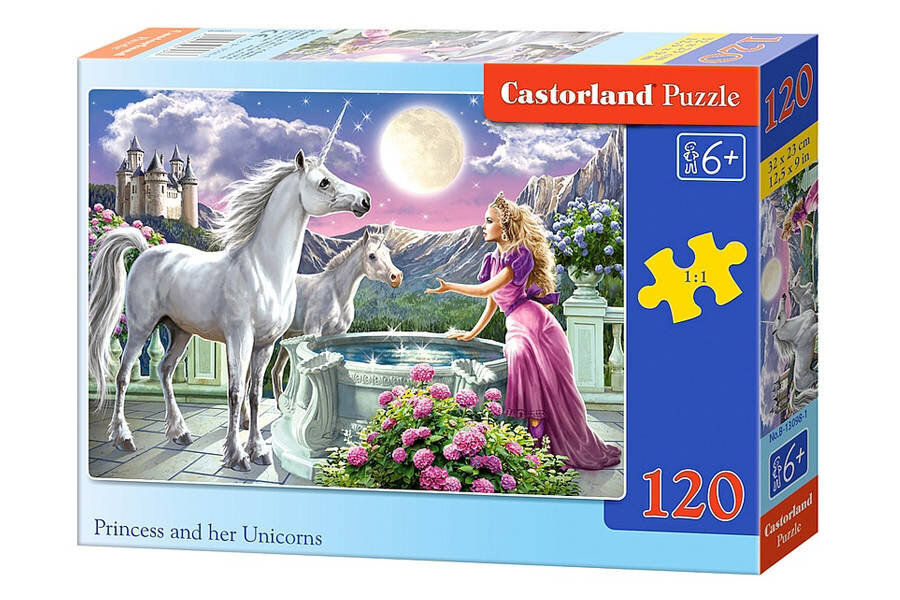 Puzle Castorland Princess and her Unicorns, 120 daļu cena un informācija | Puzles, 3D puzles | 220.lv