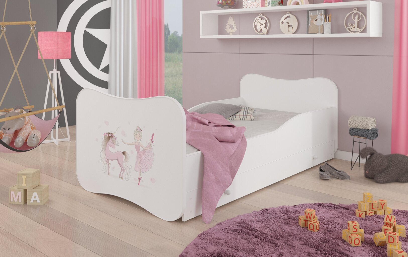 Bērnu gulta Gonzalo Ballerina with Unicorn 160x80cm цена и информация | Bērnu gultas | 220.lv