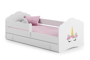 Детская кровать Casimo Barrier Unicorn 160x80cm+матрас+ящик цена и информация | Детские кровати | 220.lv