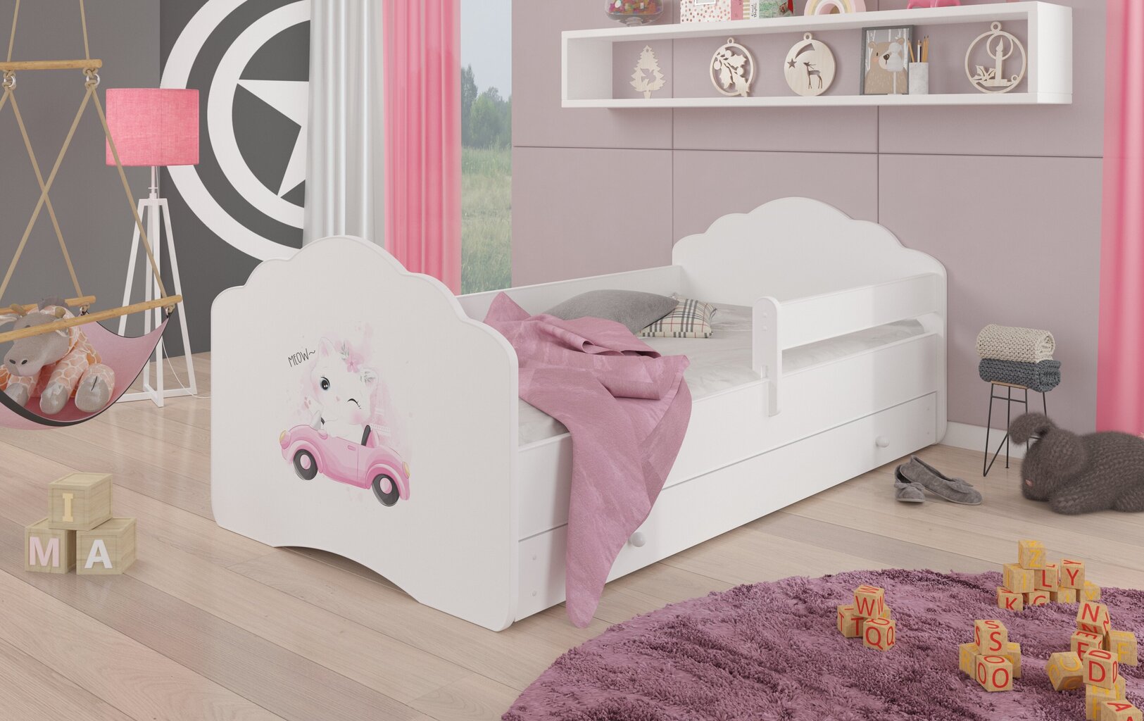 Bērnu gulta Casimo Barrier Cat in a Car 160x80cm цена и информация | Bērnu gultas | 220.lv