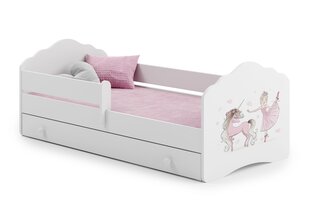 Детская кровать Casimo Barrier Ballerina with Unicorn 160x80см + матрас + ящик цена и информация | Детские кровати | 220.lv