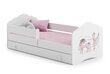 Bērnu gulta Casimo Barrier Ballerina with Unicorn 160x80cm cena un informācija | Bērnu gultas | 220.lv