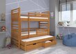 Bērnu gulta Hippo 190x87x175cm, brūna cena un informācija | Bērnu gultas | 220.lv
