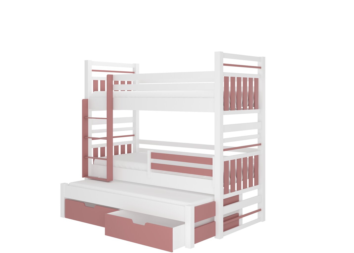 Bērnu gulta Hippo 190x87x175cm, balta/rozā cena un informācija | Bērnu gultas | 220.lv