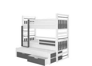 Детская кровать Hippo 190x87x175см, белая/серая цена и информация | Детские кровати | 220.lv