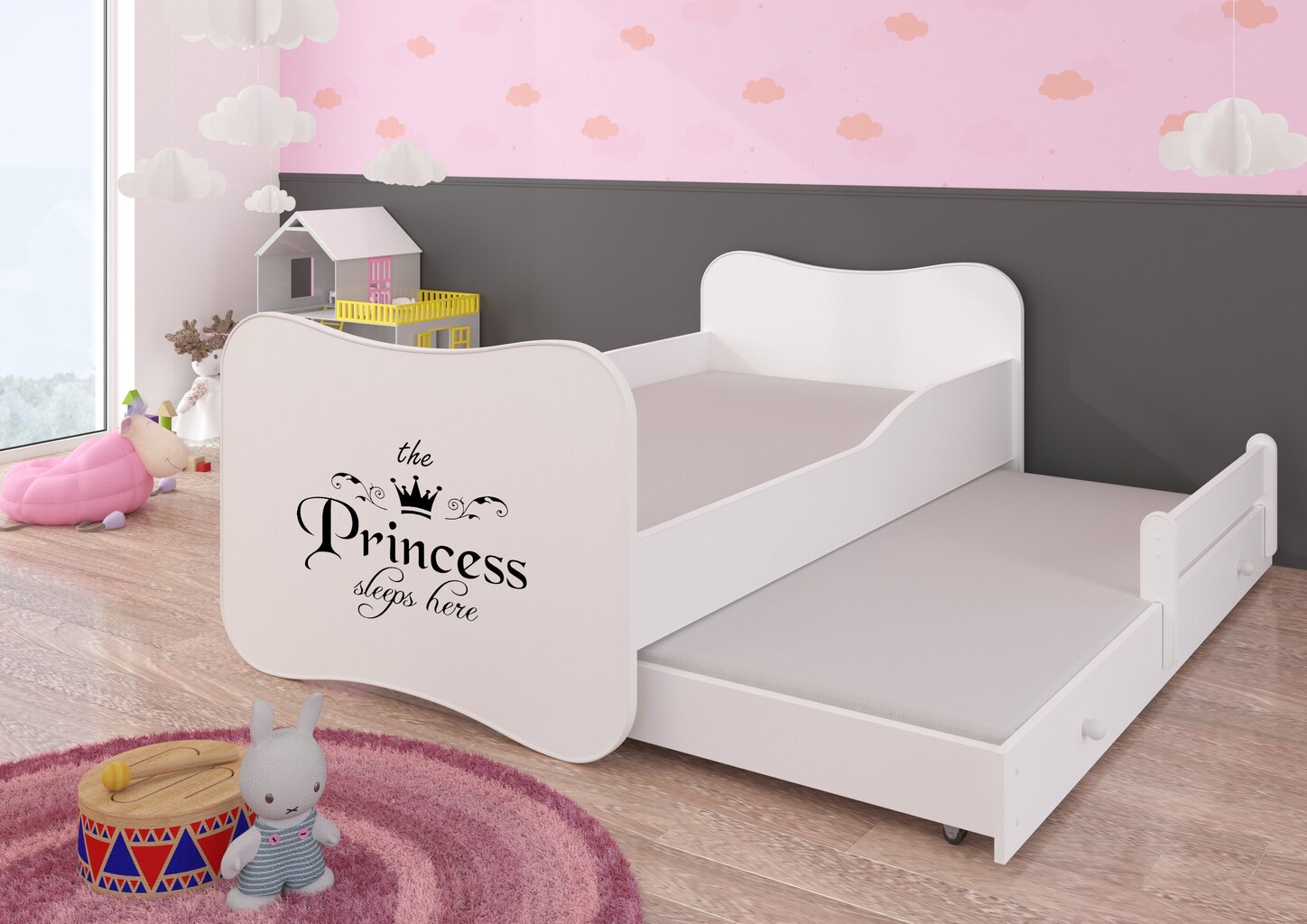 Bērnu gulta Gonzalo II Princess Black 160x80cm цена и информация | Bērnu gultas | 220.lv
