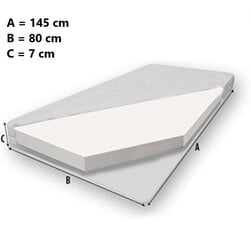 Детская кровать Casimo II Princess Black 160x80см + матрас цена и информация | Детские кровати | 220.lv