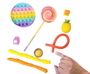 Набор игрушек для гномов 10 шт., колечко, светящийся lollipop, растягивающиеся игрушки fidget, сжимаемый ананас цена и информация | Другие оригинальные подарки | 220.lv