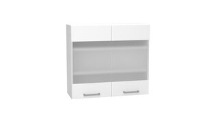 Подвесной кухонный шкаф со стеклом VITA WS80N, белый цвет цена и информация | Кухонные шкафчики | 220.lv