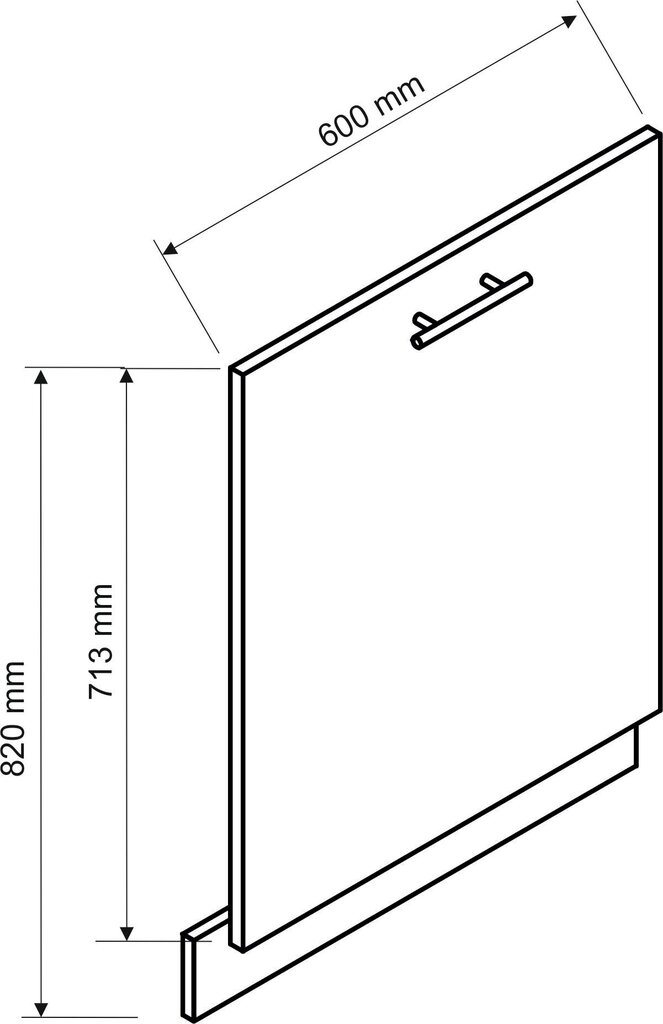 Trauku mazgājamās mašīnas priekšpuse VITA FZ 59.6x71.3 cm (FZ 60 P.U.), balta cena un informācija | Virtuves skapīši | 220.lv