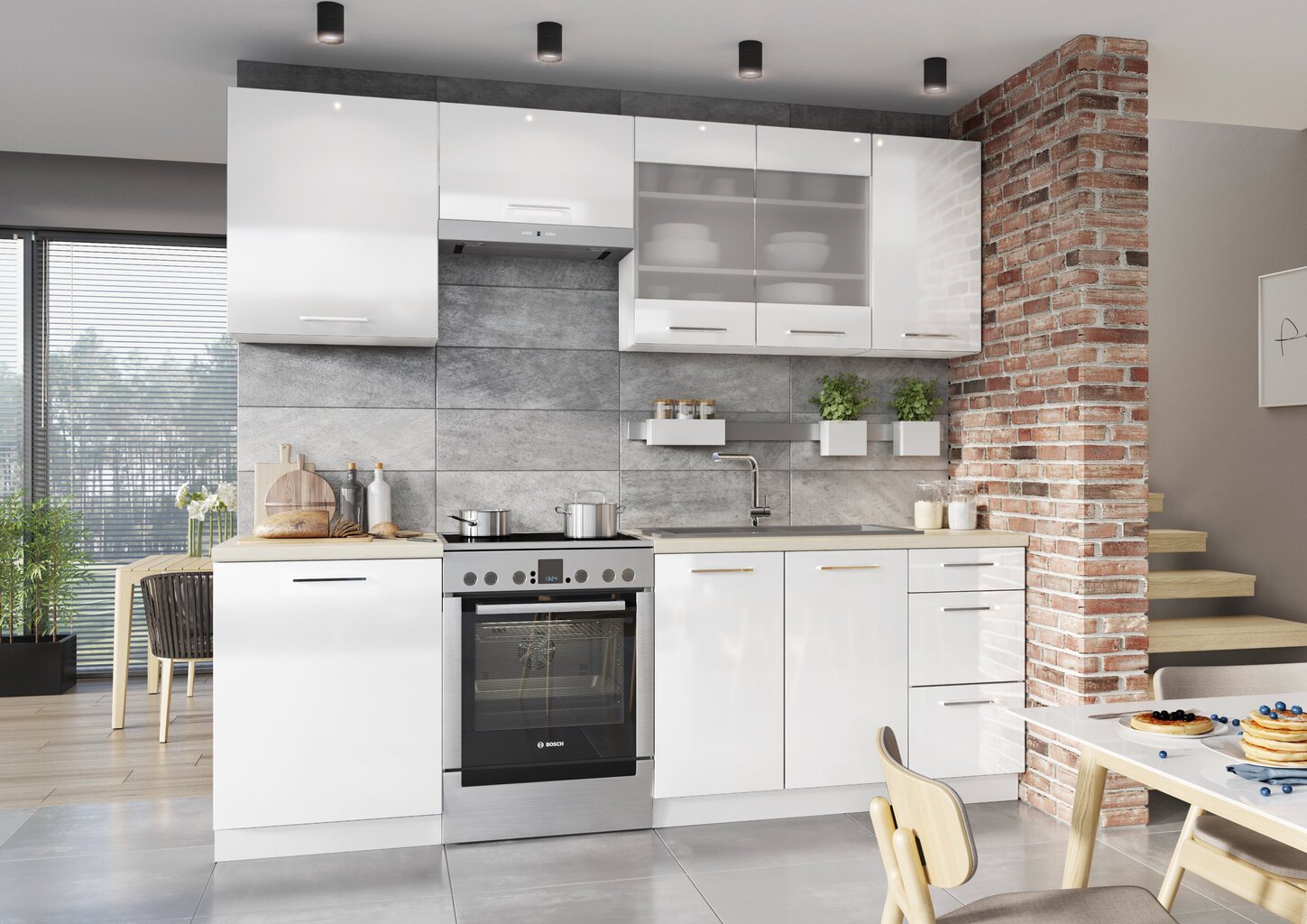 Grīdas virtuves skapītis cepeškrāsnij VITA DK60, balts cena un informācija | Virtuves skapīši | 220.lv