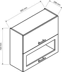 Подвесной кухонный шкаф NATALIA WS80GRF/2 SD, серый цвет цена и информация | Кухонные шкафчики | 220.lv