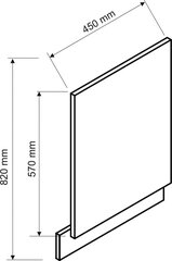 Trauku mazgājamās mašīnas priekšpuse NATALIA FZ.45 P.O (44.6x57), pelēka цена и информация | Кухонные шкафчики | 220.lv