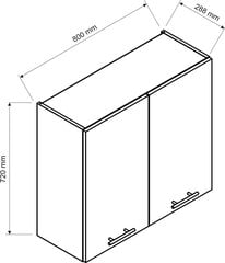 Подвесной кухонный шкаф с сушилкой Clara, графит цена и информация | Кухонные шкафчики | 220.lv