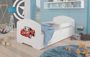 Bērnu gulta Pepe Barrier Red Car 160x80cm cena un informācija | Bērnu gultas | 220.lv