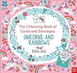 National Trust: The Colouring Book of Cards and Envelopes - Unicorns and   Rainbows цена и информация | Книги для малышей | 220.lv