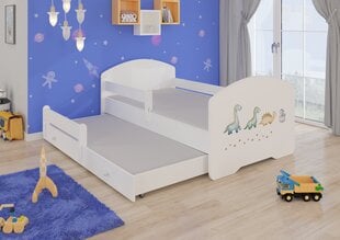 Bērnu gulta Pepe II Barrier Dinosaurs 160x80cm cena un informācija | Bērnu gultas | 220.lv