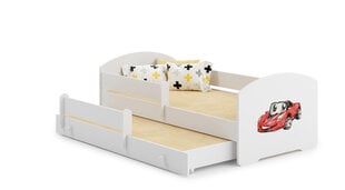 Bērnu gulta Pepe II Barrier Red Car 160x80cm cena un informācija | Bērnu gultas | 220.lv