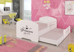 Bērnu gulta Pepe II Barrier Princess Black 160x80cm cena un informācija | Bērnu gultas | 220.lv