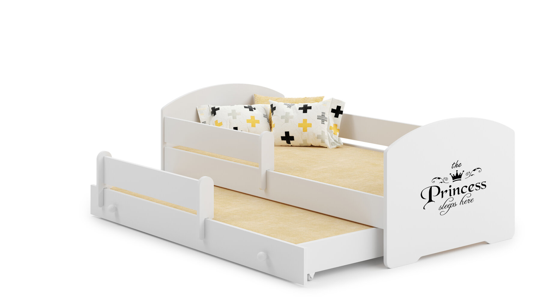 Bērnu gulta Pepe II Barrier Princess Black 160x80cm цена и информация | Bērnu gultas | 220.lv