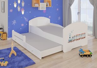 Bērnu gulta Pepe II Railway 160x80cm cena un informācija | Bērnu gultas | 220.lv